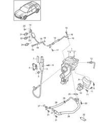 Exhaust gas turbocharger / Oil pipe for Exhaust gas turbocharger (Model: CUDB,CUDC) Cayenne 92A (958)4.2L DIESEL  2011-18