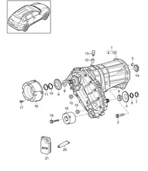Verteilergetriebe / Einbaufertig (PR:D50,D43, D1V,DV7,D51, D19,D11) Cayenne 92A (958) 3.0L / 3.0L DIESEL / 3.0L HYBRID 2011-18