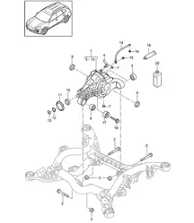 Diferencial del eje trasero / Listo para instalar sin: diferencial de deslizamiento limitado (PR:1Y0) Cayenne 92A (958) 2011-18