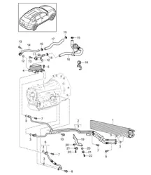 Tiptronic / Enfriador de aceite de engranajes / Radiador / Tubería de aceite (PR:D50,D43, D1V,DV7,D51) Cayenne 92A (958) 3.0L DIESEL 2011-18