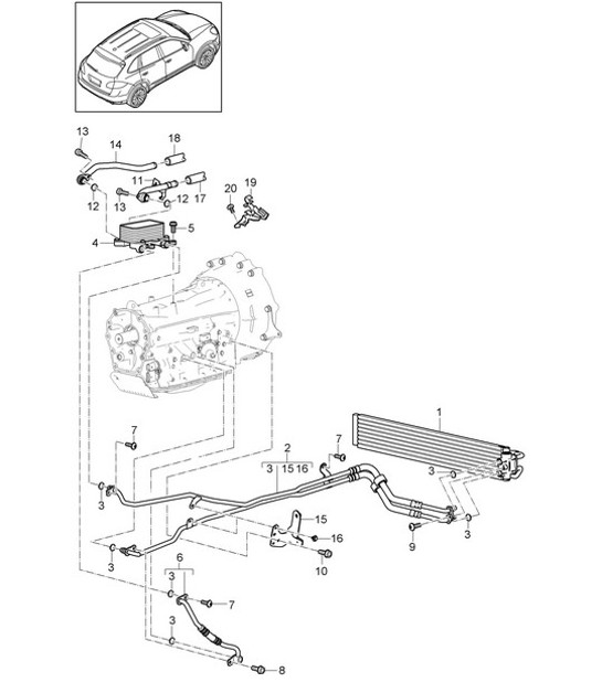 Diagram 360-030 Porsche Cayenne Turbo S E-Hybrid V8 4.0L 550Hp 