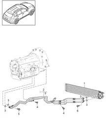 Tiptronic / Refroidisseur d'huile de transmission / Tuyau d'huile (PR:D11,G1G) Cayenne 92A (958) 3.0L essence 2011-18