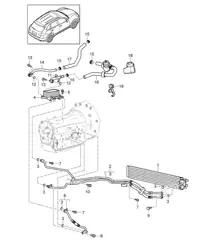 Tiptronic / Refroidisseur d'huile de transmission / Radiateur / Tuyau d'huile (PR:DD8,G1G) Cayenne 92A (958) 4.2L DIESEL 2011-18