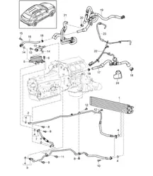 Tiptronic / Refroidisseur d'huile de transmission / Radiateur / Tuyau d'huile (PR:DU2,DU3, G1G) Cayenne 92A (958) 3.6L 2011-18