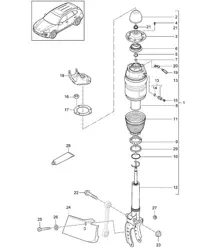 Ressort pneumatique / Jambe d'amortisseur (PR:1BK) Cayenne 92A (958) >>2014