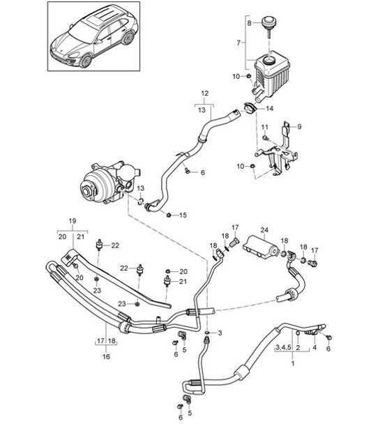 Diagram 402-030 Porsche 991 Carrera 4 3.0L (370 Bhp) Assale anteriore, sterzo 