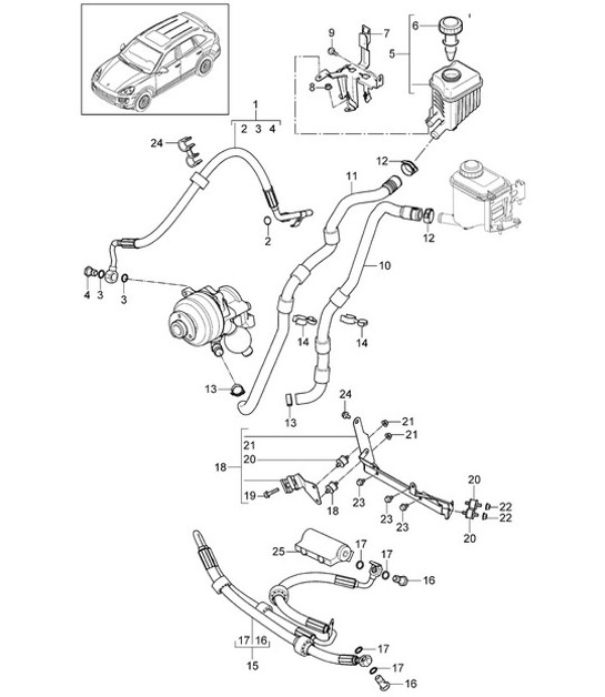 Diagram 402-037 Porsche 996 GT3 MKI 1999-02 Front Axle, Steering 