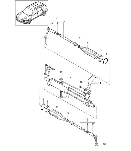 Diagram 403-000 Porsche 997 (911) MK2 2009-2012 Front Axle, Steering 