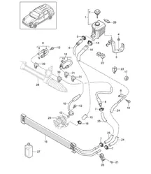 Servolenkung / Leitungen / Ölkühler (PR:0K0) Cayenne 92A (958) 2015>>