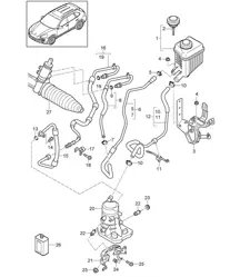 Power steering / Lines / Power-steering pump / Electric (PR:D19) Cayenne 92A (958) 3.0L HYBRID >>2014