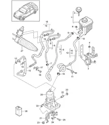 Power steering / Lines / Power-steering pump / Electric (CGEA,CGE, CGFA+ PR:0K3) Cayenne 92A (958) 3.0L HYBRID  2015>>