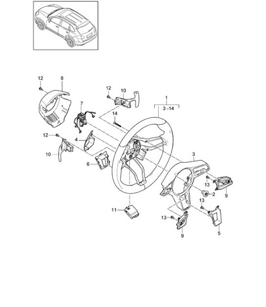 Diagram 403-032 Porsche 964 (911) C4 1989-93 Front Axle, Steering 