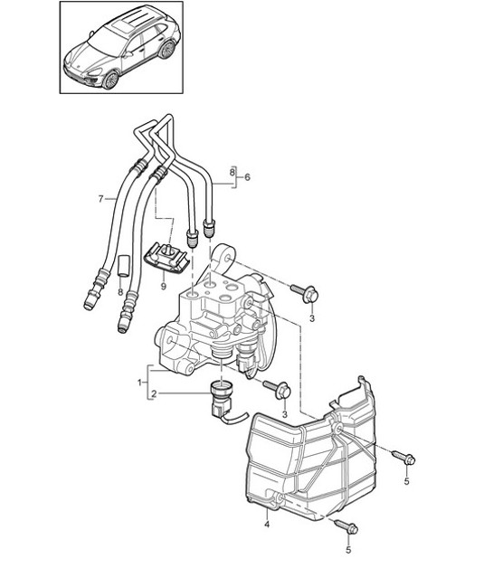 Diagram 501-005 Porsche Cayman S 3.4L 987C 2005-08 Rear Axle