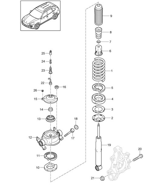 Diagram 502-000 Porsche Cayenne 92A (958) 2010-2017 Rear Axle