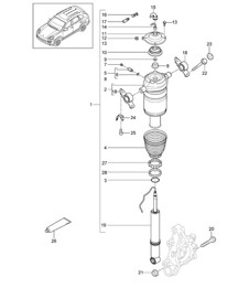 Suspension / Air spring (PR:1BK) Cayenne 92A (958) >>2014 Suspension / Air spring (PR:1BK) Cayenne 92A (958) >>2014