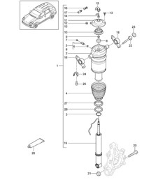 Suspension / Air spring (PR:1BK) Cayenne 92A (958) 2015>> Suspension / Air spring (PR:1BK) Cayenne 92A (958) 2015>>
