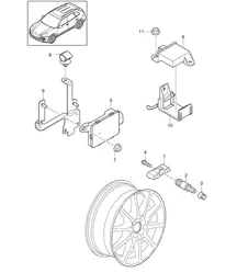 Tyre pressure control system (PR:7K3,7K4) Cayenne 92A (958) >>2014