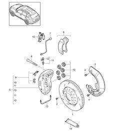Disc brake / Front axle Cayenne 92A (958) >>2014 Disc brake / Front axle Cayenne 92A (958) >>2014