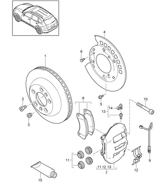 Diagram 603-000 Porsche Cayenne Turbo S V8 4.8L Petrol 550HP Wheels, Brakes