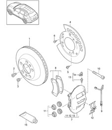 Disc brake / Rear axle Cayenne 92A (958)  2015>> Disc brake / Rear axle Cayenne 92A (958)  2015>>
