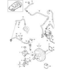 Brake master cylinder / Brake servo / Vacuum line Cayenne 92A (958) 2015>>