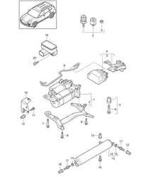 Suspension adaptative / Compresseur / Accumulateur de pression / Capteur d'accélérateur (PR:1BK) Cayenne 92A (958) 2011-18