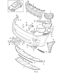 Front bumper - 2nd GENERATION - basic (PR:DV7,D1V, D43,D50,D11, D19,D34,DU2, DD8,D51) Cayenne 92A (958) 2015>> Front bumper - 2nd GENERATION - basic (PR:DV7,D1V, D43,D50,D11, D19,D34,DU2, DD8,D51) Cayenne 92A (958) 2015>>