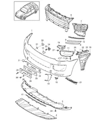 Frontstoßstange - 2. GENERATION - Turbo / GTS (PR:DT1,DU3, DT5) Cayenne 92A (958) 2015>>