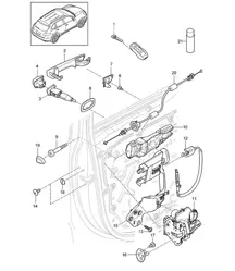 Manija de puerta / Cerradura de puerta - DELANTERO - Cayenne 92A (958) >>2014