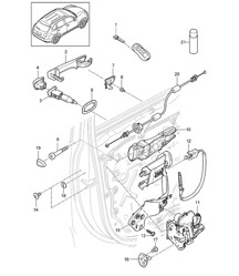 Manija de puerta / Cerradura de puerta - DELANTERO - Cayenne 92A (958) &gt;&gt;2014