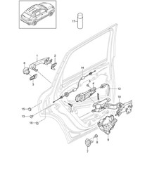 Manija de puerta / Cerradura de puerta - TRASERA - Cayenne 92A (958) &gt;&gt;2014