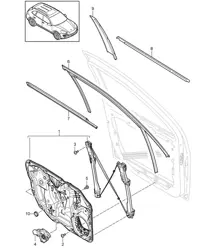Lève-vitre / Support de montage - AVANT - Cayenne 92A (958) 2011-18
