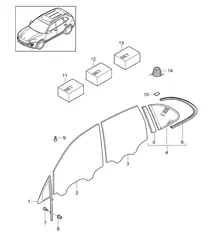 Fensterscheiben - SEITLICH - Cayenne 92A (958) >>2016