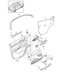 Pannello porta con: Ammortizzazione - ANTERIORE - Cayenne 92A (958) 2011-18