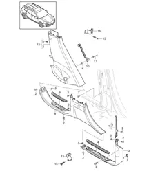 Zierleiste / A-Säule / B-Säule / C-Säule / Schwellerzierleiste / Schriftzüge - UNTEN - Cayenne 92A (958) 2011-18