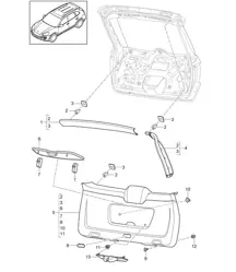 Rivestimenti / Cofano posteriore Cayenne 92A (958) 2011-18