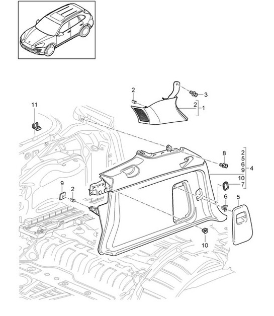 Diagram 807-045 Porsche Cayenne S/GTS 4.8L 2007>> Body