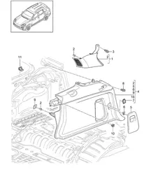 Rivestimento per vano bagagli / montante D - LATERALE - Cayenne 92A (958) 2015>>