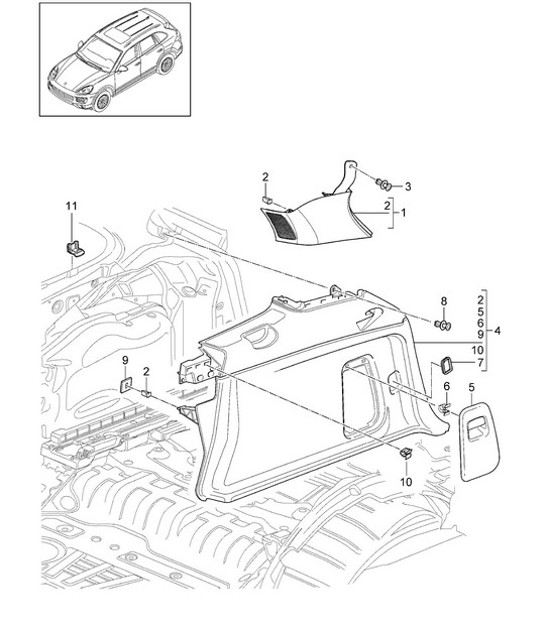 Diagram 807-047 Porsche Cayenne 92A (958) 2010-2017 Body