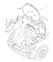 Sound absorber / Trim / Engine compartment Cayenne 92A (958) 2015>>