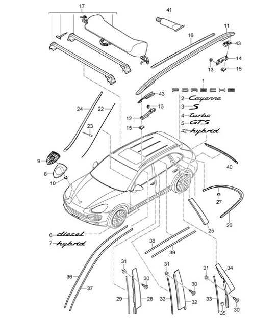 Diagram 810-000 Porsche Cayman 2.7L 981 2013-16 Body