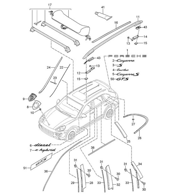 Diagram 810-002 Porsche Cayenne 3.6L 2007>> Body