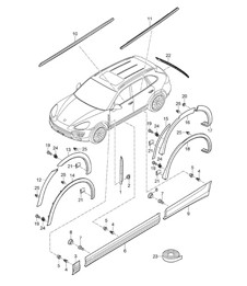 Molduras - exterior inferior - Cayenne 92A (958) >>2014