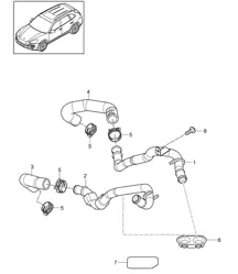 Schlauch Wasserkasten Cayenne 92A (958) 2011-18