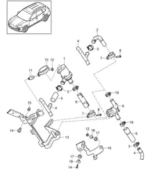 Chauffage / Pompe / Collecteur d'admission (PR:-D11) Cayenne 92A (958) 2011-18