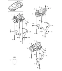 Compressor / Air conditioning / Petrol (PR:KK3,-D19) Cayenne 92A (958)  2017>>