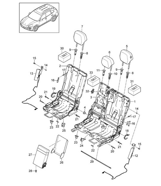 Diagram 817-060 Porsche Cayenne S V6 3.0L Hybrid 380HP Body