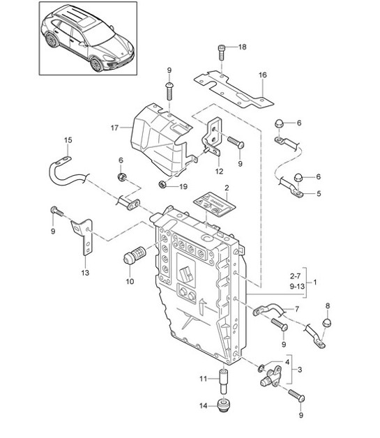 Diagram 901-020 Porsche Cayenne 92A (958) 2010-2017 Electrical equipment