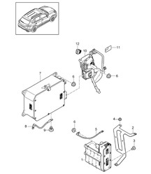 Echangeur de chaleur / Arrière / Batterie / INTERIEUR / Chargeur / Batterie / Prise de charge Cayenne 92A (958) 2015>>