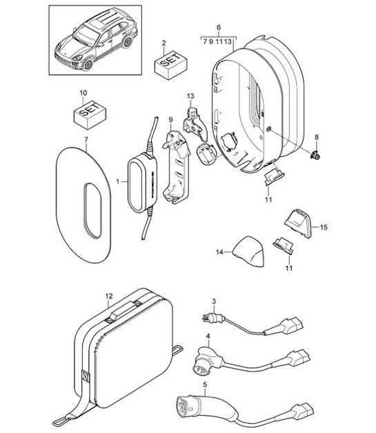 Diagram 901-055 Porsche Cayenne S 4.5L V8 2003>> Electrical equipment